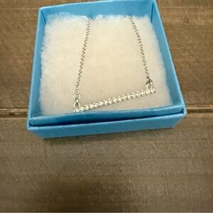 Touchstone Crystal Pave Bar Necklace